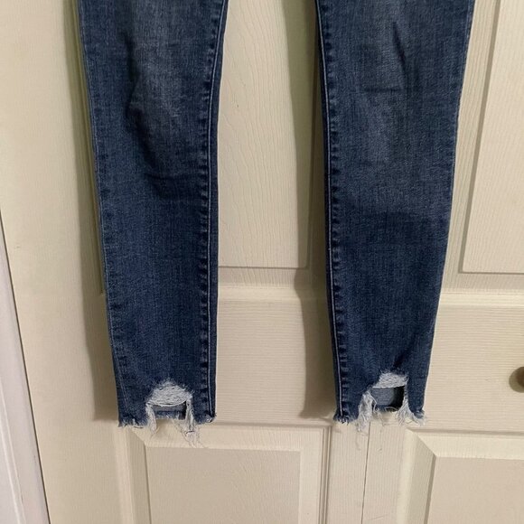 Abercrombie & Fitch Womens Dark Raw Hem Harper Low Rise Ankle Skinny Jeans 25/0 - Picture 4 of 8